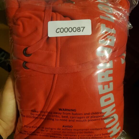 Thunderbolt Locks Hoodie Red Safe Travels Van Life Graphic Pullover Sweatshirt - Picture 8 of 8